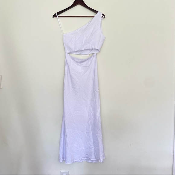 RUNAWAY THE LABEL Cedros Cut Out Slip Midi dress in White Size XS NWT - Picture 8 of 14